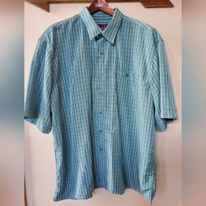 Bruno New York Mens Plaid Short sleeve button down shirt. Size XXL